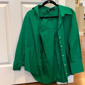 Zara Green Button Down